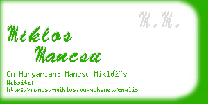 miklos mancsu business card